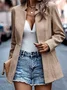 Women Spring/Fall Outerwear Casual Split Joint Geometric Long Sleeve Shawl Collar Jacket
