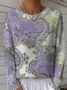 Women Paisley Long Sleeve Comfy Vintage Sweater