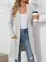 Women Spring/Fall Outerwear Vintage Split Joint Plain Long Sleeve Wrap Jacket