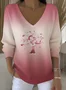 Women Cotton Ombre Long Sleeve Comfy Casual Sweater