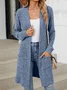 Women Spring/Fall Outerwear Vintage Split Joint Plain Long Sleeve Wrap Jacket
