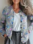 Women Floral Long Sleeve Comfy Vintage Printing Cardigan