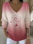 Women Cotton Ombre Long Sleeve Comfy Casual Sweater