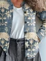 Women Floral Long Sleeve Comfy Vintage Printing Cardigan