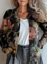 Women Floral Long Sleeve Comfy Vintage Printing Cardigan