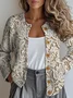 Women 3D Floral Print Long Sleeve Comfy Vintage Cardigan