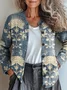 Women Floral Long Sleeve Comfy Vintage Printing Cardigan