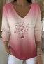Women Cotton Ombre Long Sleeve Comfy Casual Sweater