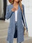 Women Spring/Fall Outerwear Vintage Split Joint Plain Long Sleeve Wrap Jacket