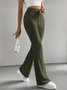 Women Plain Long Elastic Waist Pants Casual Spring/Fall Trousers