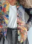Women Abstract Long Sleeve Comfy Vintage Printing Cardigan