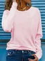 Casual Plain Crew Neck Long Sleeve T-shirt