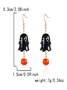 Halloween Jewelry Cartoon Bat Ghost Pumpkin Earrings Kitten Skull Spider Witch Earrings