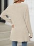 Women Spring/Fall Outerwear Vintage Gathered Plain Long Sleeve Jacket