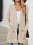 Women Spring/Fall Outerwear Vintage Gathered Plain Long Sleeve Jacket