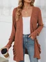 Women Spring/Fall Outerwear Vintage Gathered Plain Long Sleeve Jacket