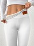 Women Comfortable fleece Plain Casual Winter Soft Long Leggings