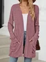 Women Spring/Fall Outerwear Vintage Gathered Plain Long Sleeve Jacket