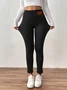 Women Comfortable fleece Plain Casual Winter Soft Long Leggings