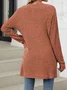 Women Spring/Fall Outerwear Vintage Gathered Plain Long Sleeve Jacket