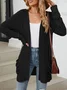 Women Spring/Fall Outerwear Vintage Gathered Plain Long Sleeve Jacket