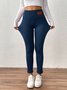 Women Comfortable fleece Plain Casual Winter Soft Long Leggings