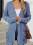 Women Spring/Fall Outerwear Vintage Gathered Plain Long Sleeve Jacket