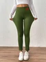 Women Comfortable fleece Plain Casual Winter Soft Long Leggings