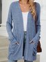 Women Spring/Fall Outerwear Vintage Gathered Plain Long Sleeve Jacket