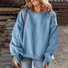 Casual Crew Neck Plain Sweatshirt