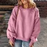 Casual Crew Neck Plain Sweatshirt