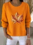 Women Cotton Floral Long Sleeve Comfy Vintage Sweater