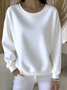 Casual Crew Neck Plain Sweatshirt