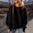 Casual Crew Neck Plain Sweatshirt