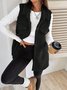Women's Autumn And Winter Lapel Buttoned Plush Vest Jacket Loose Temperament Commuting Imitation Lambskin