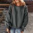 Casual Crew Neck Plain Sweatshirt