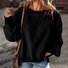 Casual Crew Neck Plain Sweatshirt