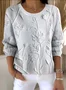 Women Cotton Floral Long Sleeve Comfy Vintage Sweater