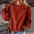 Casual Crew Neck Plain Sweatshirt