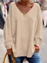 Women Plain Long Sleeve Comfy Casual Sweater