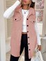 Women's Autumn And Winter Lapel Buttoned Plush Vest Jacket Loose Temperament Commuting Imitation Lambskin