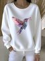 Casual Crew Neck Animal Sweatshirt