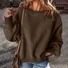 Casual Crew Neck Plain Sweatshirt