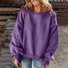 Casual Crew Neck Plain Sweatshirt