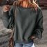 Casual Crew Neck Plain Sweatshirt