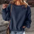 Casual Crew Neck Plain Sweatshirt