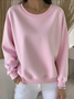 Casual Crew Neck Plain Sweatshirt