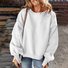 Casual Crew Neck Plain Sweatshirt