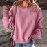 Casual Crew Neck Plain Sweatshirt