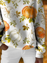 Women Floral Printing Long Sleeve Comfy Casual Sweater